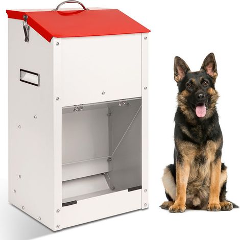 Distributeur de croquettes automatique pour chien, mangeoire murale en métal avec porte transparente, capacité 25 lbs