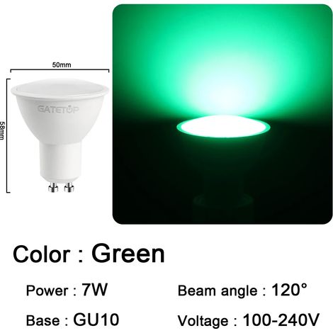 (GU10 Vert, 12 ampoules LED) Convient pour les fêtes, les KTV, les bars et les vitrines de magasins. (1/3)