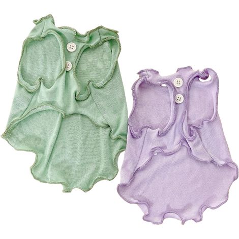 Gilet Pour Chien Sans Manches En Tissu Respirant Avec Volants Pour Chiots De Petite Taille - Été - 1 Pièce (1/5)
