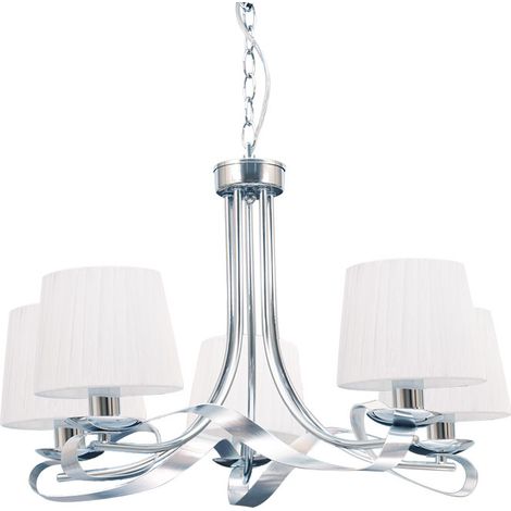Lámpara de Techo CLEVELAND 5xE27 Cromo/Blanco