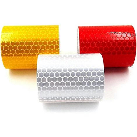 rouleaux de ruban réfléchissant, 3 couleurs, ruban de signalisation réfléchissant pour la sécurité nocturne, argent, rouge, jaune (1/5)
