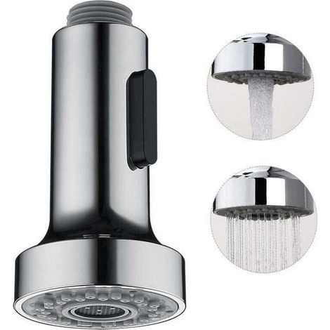 Douchette pour Robinet Cuisine Douchette 2 Modes Tête Robinet Cuisine Douchette Remplacement Douchette pour Rétractable Mitigeur Cuisine,Chromé ,G1/2" (1/3)