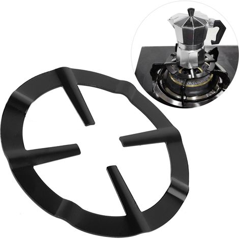 Moka-Kanne-Ständer – 1 Stück – Edelstahl und Silikon – Rutschfester Wärmeverteiler – Für Küche und Café – Schwarz, 13,3 cm (1/5)