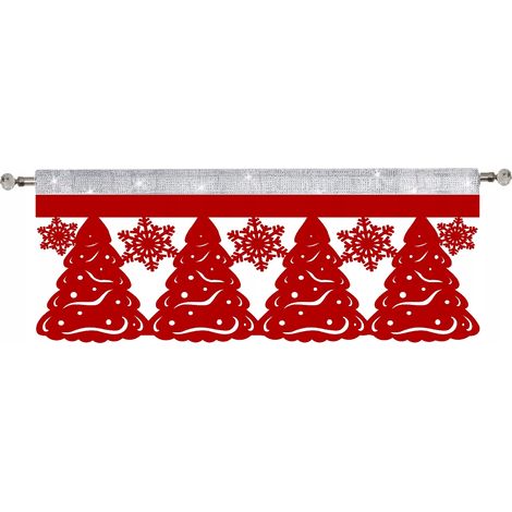 Weihnachtsgardine „Neidische Schneeflocken-Säbel“ (90 x 38 cm)