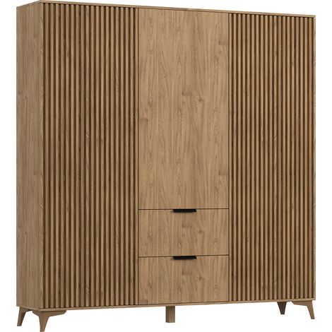 Armario 3 puertas 2 cajones Esteban Madera (1/4)