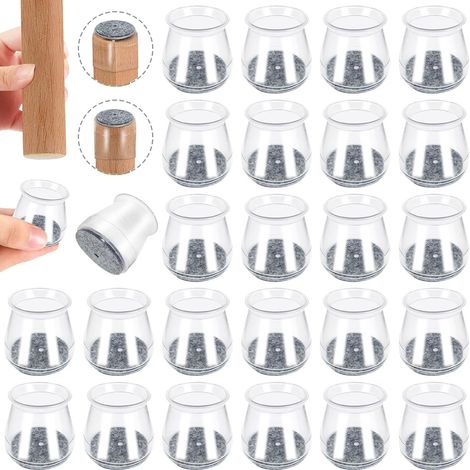 24 protections pour meubles, protections pour pieds de chaise, adaptées à différentes formes de pieds de table et de chaise, protection élastique en silicone (S : 20-30 mm)