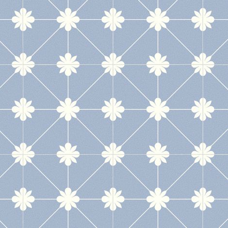 Sol Vinyle Textile Aspect carreaux Azur - Rouleau de 4m x 19m