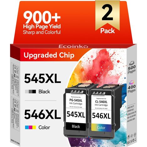 Remplacement pour Cartouche Canon 545 546 Origine, Cartouche Encre 545 et 546 XL pour Canon Pixma TS3150 TS3350 TS3355 TS3300 TS3450 TR4550 TR4650 MX495 (1/5)