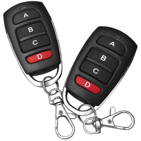 2 Stück Universelle Torfernbedienung, 4-Tasten 433 MHz Garagentor Fernbedienung, Universelle Garagentoröffner Funk-Klon-Duplizierer für Autotür und Schranke (1/5)