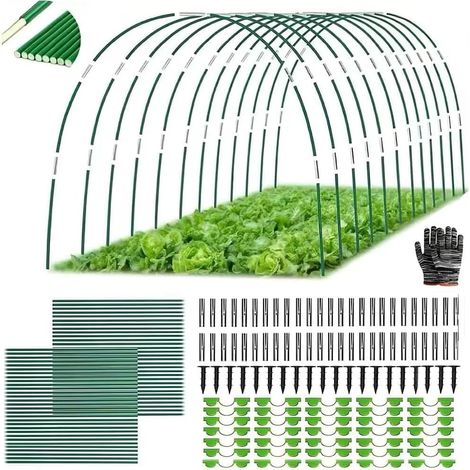 Lot de 70 Arceau Serre Tunnel, Fibre De Verre, Ancrage Sol, Clip Film, Protection Plantes Jardin