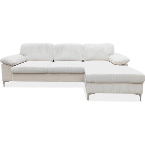 Sofá Chaiselongue derecha modelo Cyril-267 tapizado beige, 267cm(ancho) 132cm(fondo) 86cm(altura).