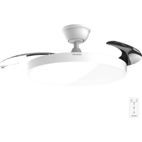 Cecotec Ventilador de Techo con Luz con Aspas Retráctiles EnergySilence Aero 300 Air Invisible. 30W, Motor DC