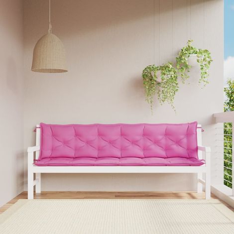 lot de 2 Coussins de banc de jardin  Coussin de Siège  Coussin pour Intérieur ou Extérieur rose 200x50x7 cm tissu BTEB25029 (1/5)