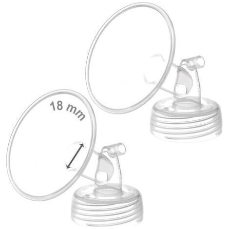 Packung mit 2 x 18 mm Düsen für Spectra S1/S2 Pumpen - Mit breitem Trageband - Kein Originalteil von Spectra-Shop - Ersetzt Spectra-Shield (kleine Spectra-Flansch-Düse) (18 mm mit zwei Flanschen). (1/5)