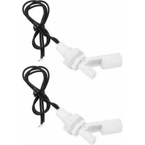 Zwei seitliche Schwimmerschalter in Entenschnabelform aus PP-Kunststoff mit einer 16 mm Öffnung. Flüssigkeitsstandsensor, 0–110 V DC. (1/5)