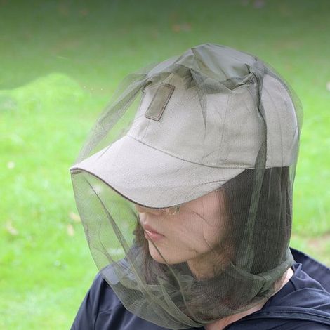 Moskitonetz für den Kopf: Ultrafeines Netzgewebe zum Schutz vor Insekten wie Mücken, Fliegen und anderen Schädlingen, für Camping im Freien. (1/3)