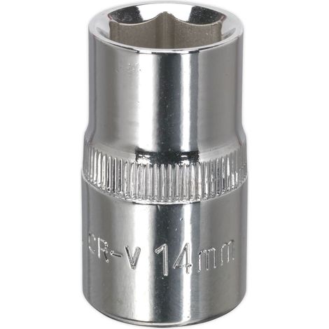 Sealey SP1214 Premier Fully Polished Socket 1/2""Sq Drive 14mm