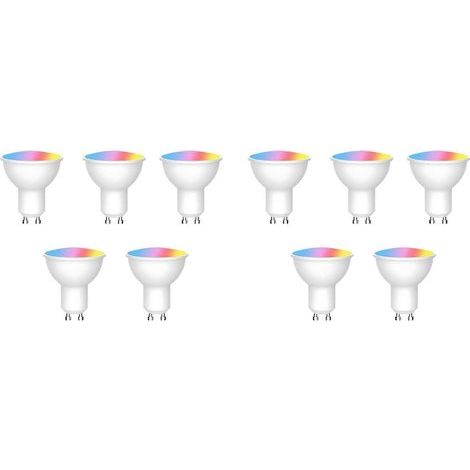 10 Stück Tuya WiFi GU10 Smart LED-Glühbirne, dimmbar, 6 W, 220 V, Smart Life App-Steuerung, kompatibel mit Alexa und Google Assistant