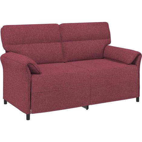 Canapé 2 Places pour Salon en Tissu Polyester avec Coussins Bordeaux 158 x 83 x 95 cm (1/5)