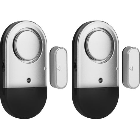 Alarme Porte et Fenêtre, 2PCS Alarme Porte et Fenêtre sans Fil avec SirèNe Puissante De 125 DB Détecteur de Porte et Fenêtre sans Fil,Capteur sans Fil Magnétique pour la Maison,Le Magasin(Gris) (1/5)