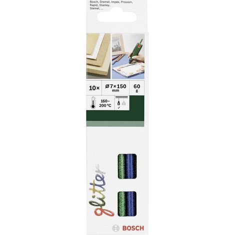 Bosch Accessories 2609256D31 Stick colla a caldo 7 mm 150 mm Assortito vari colori (glitter) 60 g 10 pz.