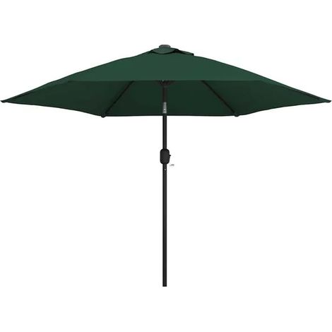 Parasol vert 3 m mât en acier (1/2)
