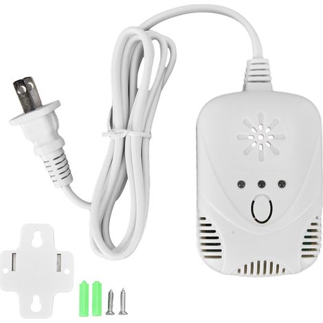 Détecteur de gaz combustible domestique Alarme lumineuse et sonore 85dB pour gaz naturel, charbon, GPL 90-240V prise US (1/5)