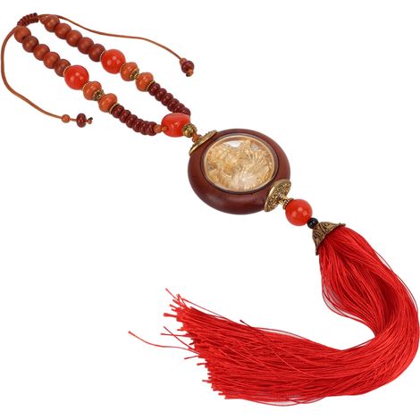 Statuette de Bouddha en bois de rose, pendentif porte-bonheur, décoration intérieure de voiture pour petit ami (1/5)