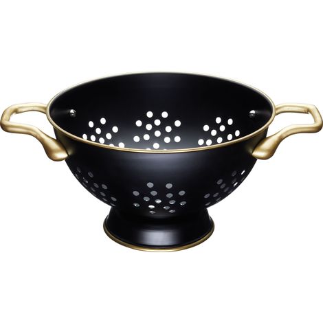 KitchenCraft MasterClass Passoire de Acier inoxydable, noir mat, effet cuivre, design élégant et classique