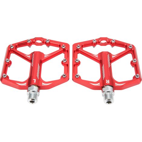 Pédale de Vélo Universelle Antidérapante en Alliage d'Aluminium CNC Léger Accessoire Vélo Rouge (1/5)