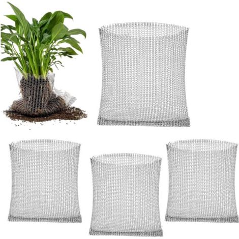 Lot de 4 paniers à campagnols en acier inoxydable, protection contre les racines, contre les campagnols, les campagnols pour plate-bande surélevée, pour protéger les racines des arbres, des fleurs