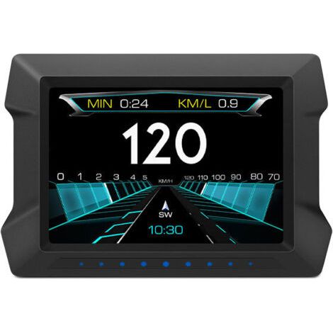 Affichage Tête Haute HUD 3.5 Pouces 3-en-1 - Moniteur de Voiture avec OBD2 + GPS + Inclinomètre Électronique, Affichage Numérique de Vitesse, Alarme Multifonction, Écran LCD Rétroéclairé (Alimentation (1/2)