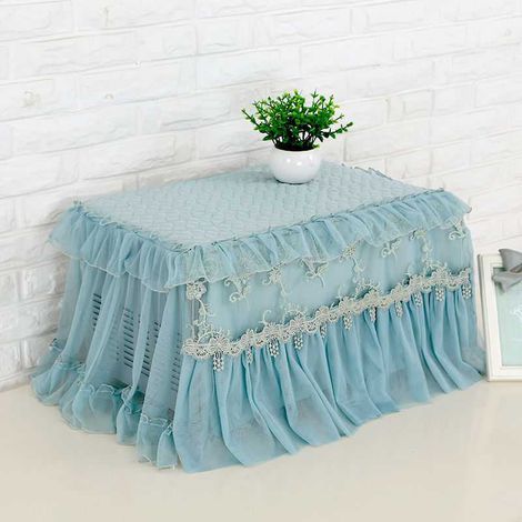 Micro-ondes résistant à l'huile couverture dentelle micro-ondes four couverture cache-poussière couverture serviette tissu four cache-poussière lavable bleu (1/4)