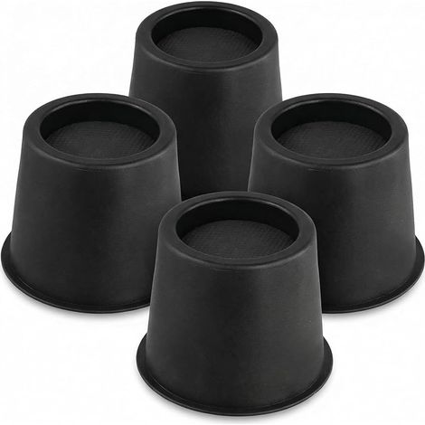 ® Lot de 4 rehausseurs de lit Ronds de 10 cm, rehausseurs de Meubles Ronds Robustes, jusqu'à 990 kg, pour lit, canapé, Chaise de Bureau, réfrigérateur (1/5)