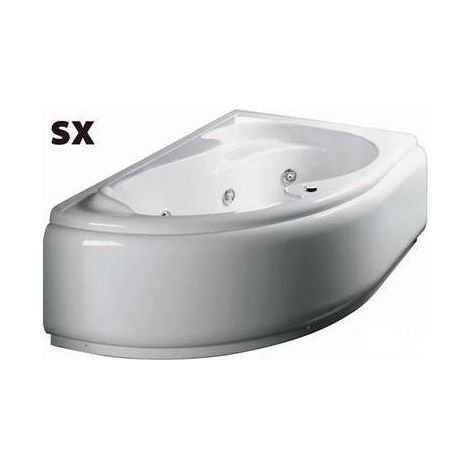 BAIGNOIRE D'HYDROMASSAGE D'ANGLE MODÈLE GRAZIA AVEC PANNEAU Dimensions : 150 x 100 cm Gauche