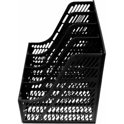 4 Compartiments Boîte de Rangement en Polypropylène pour Bureau Rangement de dossiers Classement Panier Boîte Rangement du Document Class Rangement Modules pour Papier A4 Coul- Noir (1/5)