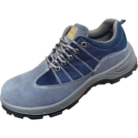 Chaussures de sécurité pour hommes à embout d'acier, taille 46, en toile suédée. (1/3)