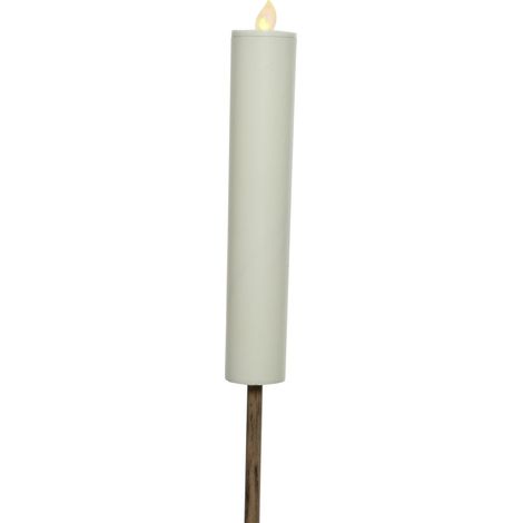 Solarkerze mit Flammeneffekt Ø4x90cm Weiß Lumineo
