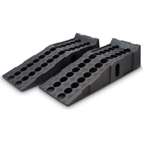BITUXX PKW Auffahrrampen Set 7T bis 265mm KFZ Kunststoff Rampe Autorampe Hebebühne Plattform Auffahrt Wohnmobil (1/4)