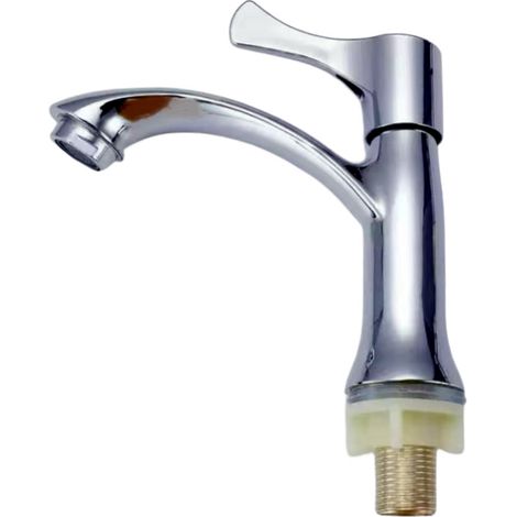 Robinet de lavabo en alliage, modèle ouvert, monotrou à quatre points, vertical, eau froide