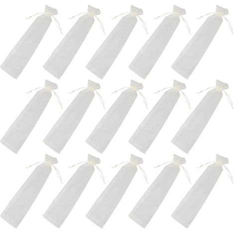 Sachets à bijoux en mousseline beige cordon, lot de 50, idéaux pour ranger les bonbons lors des (1/5)