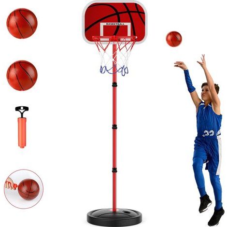 De basket-ball pour enfants , support de basket-ball 150 cm, panier de basket-ball réglable en hauteur, but, mini démarreur professionnel pour une utilisation en intérieur et en extérieur- (1/4)