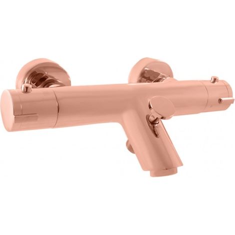 Mitigeur baignoire mural thermostatique en laiton rose gold poli (1/2)