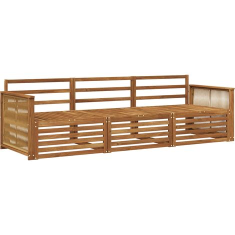 vidaXL Outdoor Sofa Set 3 pcs Natural Solid Acacia Wood (1/3)