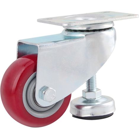 Roue de chariot Unomor 4 pouces en polyuréthane rouge avec (1/5)