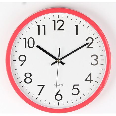 Lntyq Horloge de Gare , Rouge, Ø 30 cm (1/3)