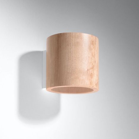 Lampada da parete Orbis legno naturale 10x10x12cm Sollux (1/5)