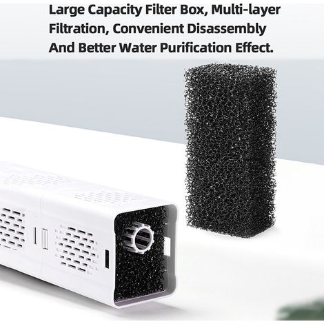 Filtre d'aquarium 15 W, pompe de filtration de filtre d'aquarium, circulation interne avec un débit maximum de 1000 L/H, débit d'air réglable, silencieux et faible bruit (1/5)