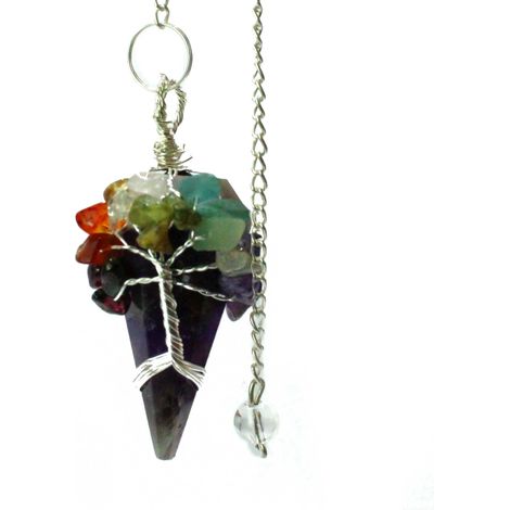 Pendule Magique - Sept Chakras - Améthyste- Vendu par 1 (1/4)