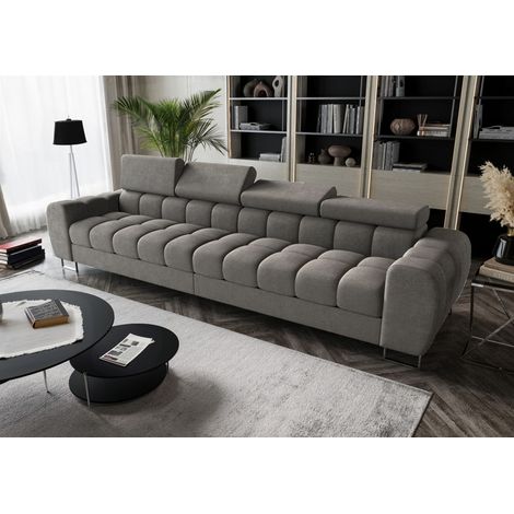 Big Sofa Sofa 4-Sitzer BASTIEN Megasofa in Stoff Moly Dunkelgrau
